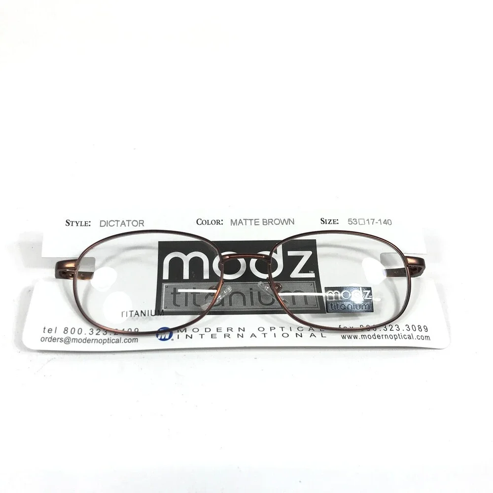 Modz Eyeglasses Frames MODERN DICTATOR MATTE BROWN Oval Wire Rim 53-17-145